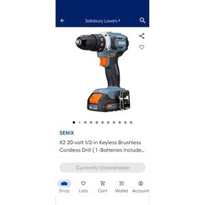 Senix Tools 20V 1/2" Cordless Drill, Battery, Charger And Case PDDX2-M2